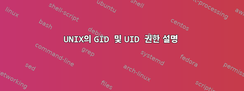 UNIX의 GID 및 UID 권한 설명