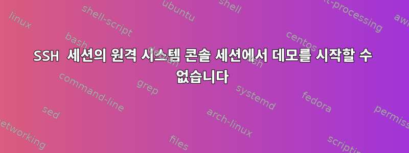 SSH 세션의 원격 시스템 콘솔 세션에서 데모를 시작할 수 없습니다