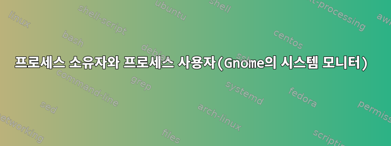 프로세스 소유자와 프로세스 사용자(Gnome의 시스템 모니터)