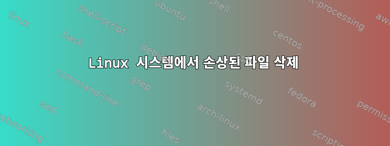 Linux 시스템에서 손상된 파일 삭제