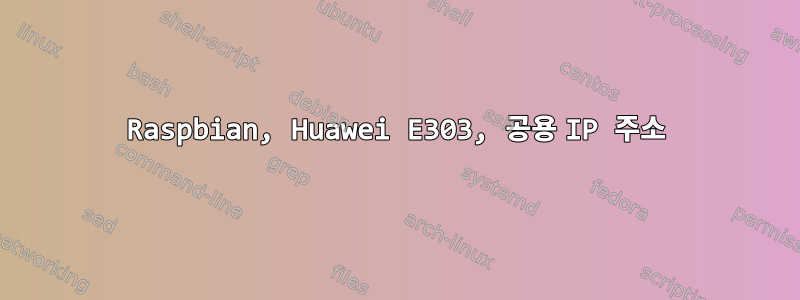 Raspbian, Huawei E303, 공용 IP 주소