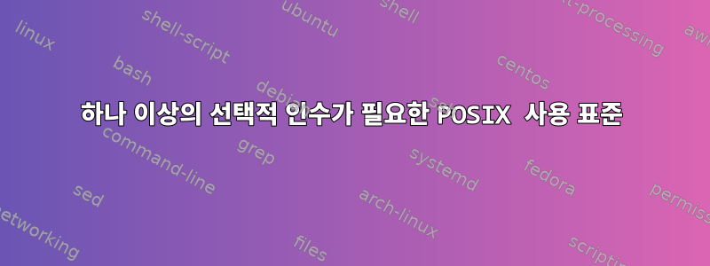 하나 이상의 선택적 인수가 필요한 POSIX 사용 표준