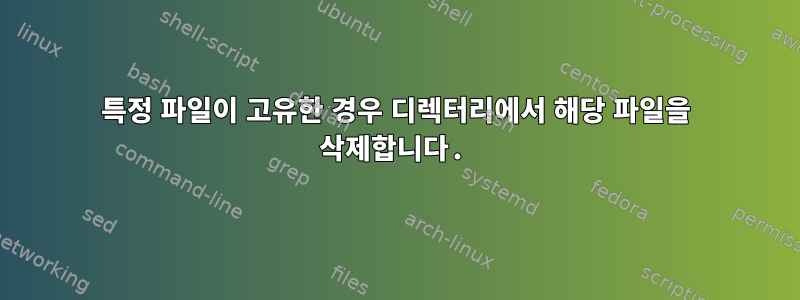 특정 파일이 고유한 경우 디렉터리에서 해당 파일을 삭제합니다.