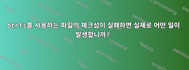 btrfs를 사용하는 파일의 체크섬이 실패하면 실제로 어떤 일이 발생합니까?