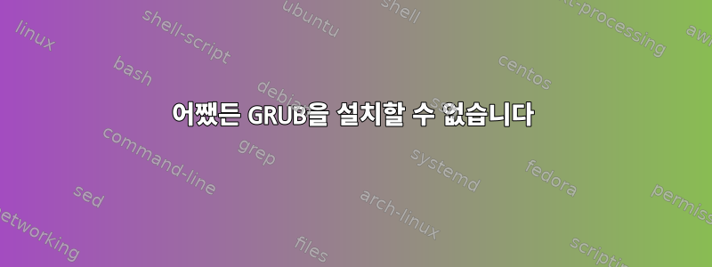 어쨌든 GRUB을 설치할 수 없습니다