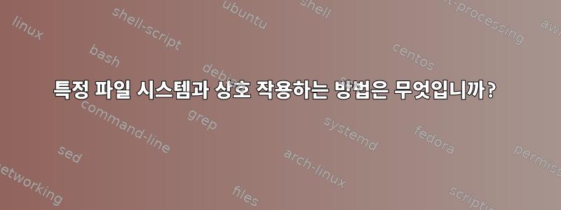 특정 파일 시스템과 상호 작용하는 방법은 무엇입니까?