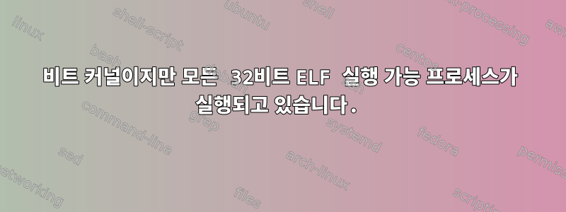 64비트 커널이지만 모든 32비트 ELF 실행 가능 프로세스가 실행되고 있습니다.