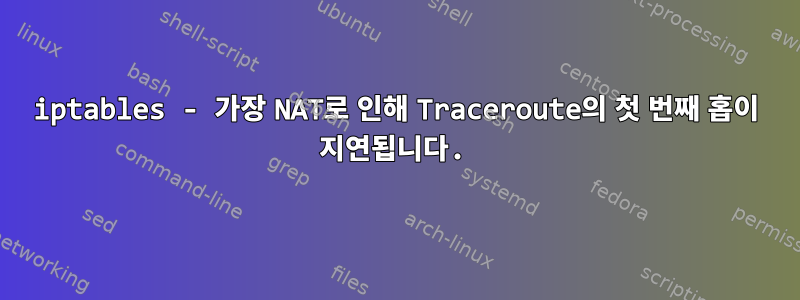 iptables - 가장 NAT로 인해 Traceroute의 첫 번째 홉이 지연됩니다.