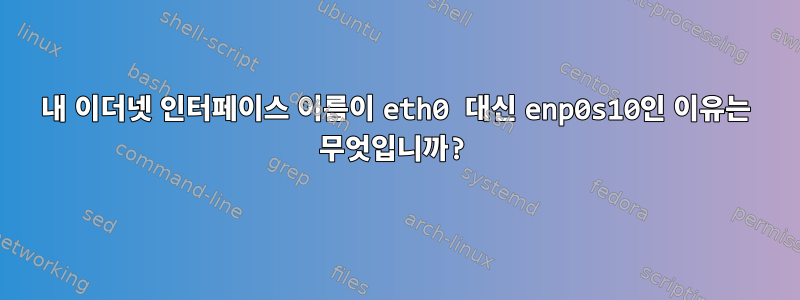 내 이더넷 인터페이스 이름이 eth0 대신 enp0s10인 이유는 무엇입니까?