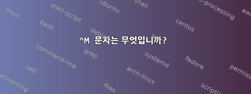 ^M 문자는 무엇입니까?