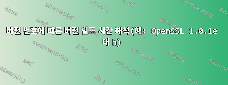 버전 번호에 따른 버전 빌드 시간 해석(예: OpenSSL 1.0.1e 대 h)