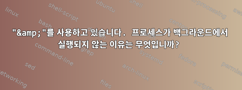 "&amp;"를 사용하고 있습니다. 프로세스가 백그라운드에서 실행되지 않는 이유는 무엇입니까?