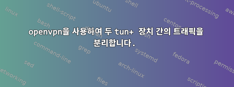 openvpn을 사용하여 두 tun+ 장치 간의 트래픽을 분리합니다.