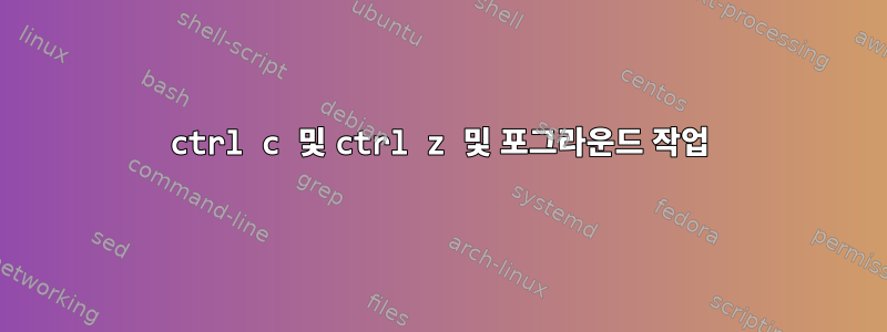 ctrl c 및 ctrl z 및 포그라운드 작업