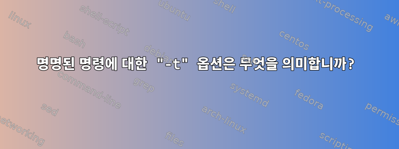 명명된 명령에 대한 "-t" 옵션은 무엇을 의미합니까?