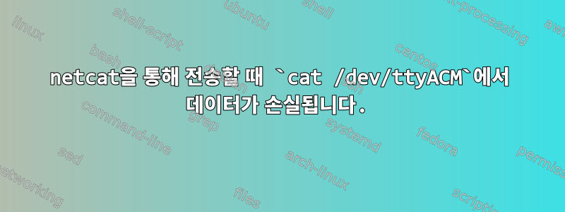 netcat을 통해 전송할 때 `cat /dev/ttyACM`에서 데이터가 손실됩니다.