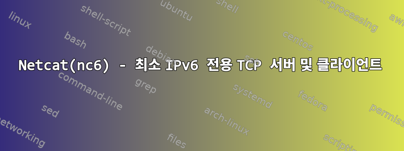 Netcat(nc6) - 최소 IPv6 전용 TCP 서버 및 클라이언트