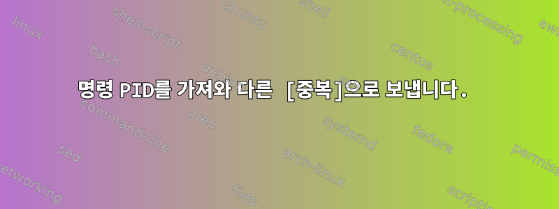 명령 PID를 가져와 다른 [중복]으로 보냅니다.