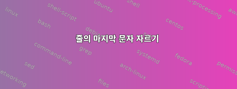 줄의 마지막 문자 자르기