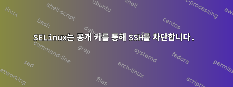 SELinux는 공개 키를 통해 SSH를 차단합니다.