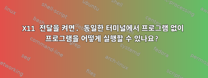 X11 전달을 켜면. 동일한 터미널에서 프로그램 없이 프로그램을 어떻게 실행할 수 있나요?