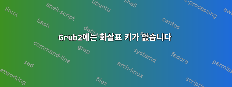 Grub2에는 화살표 키가 없습니다