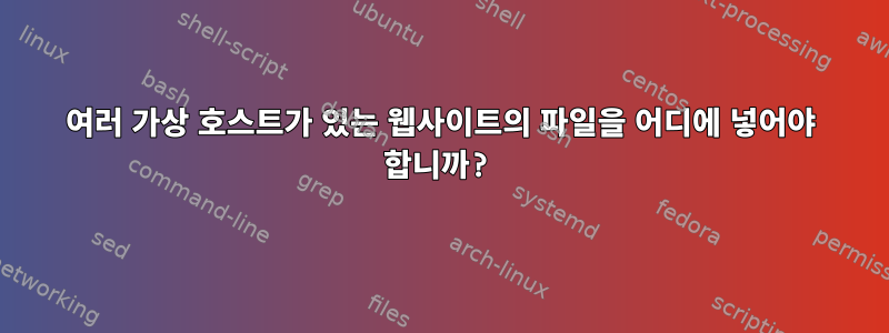 여러 가상 호스트가 있는 웹사이트의 파일을 어디에 넣어야 합니까?