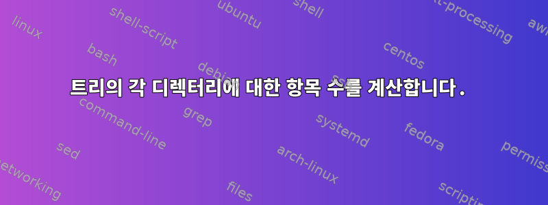 트리의 각 디렉터리에 대한 항목 수를 계산합니다.