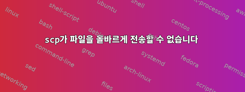 scp가 파일을 올바르게 전송할 수 없습니다