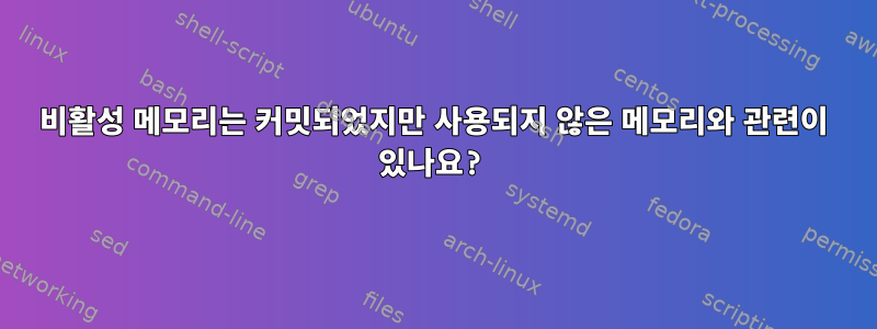 비활성 메모리는 커밋되었지만 사용되지 않은 메모리와 관련이 있나요?