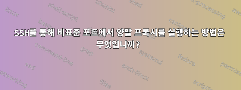 SSH를 통해 비표준 포트에서 양말 프록시를 실행하는 방법은 무엇입니까?