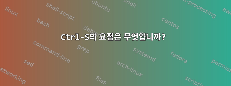 Ctrl-S의 요점은 무엇입니까?