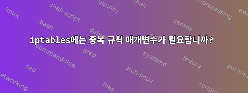 iptables에는 중복 규칙 매개변수가 필요합니까?