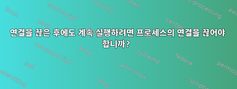 연결을 끊은 후에도 계속 실행하려면 프로세스의 연결을 끊어야 합니까?