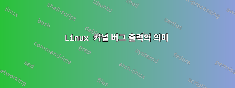 Linux 커널 버그 출력의 의미