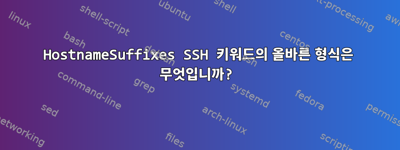 HostnameSuffixes SSH 키워드의 올바른 형식은 무엇입니까?