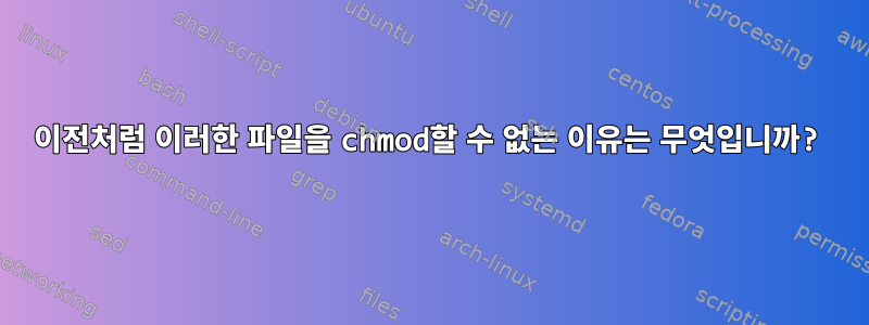 이전처럼 이러한 파일을 chmod할 수 없는 이유는 무엇입니까?