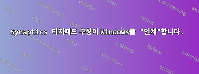 Synaptics 터치패드 구성이 Windows를 "인계"합니다.