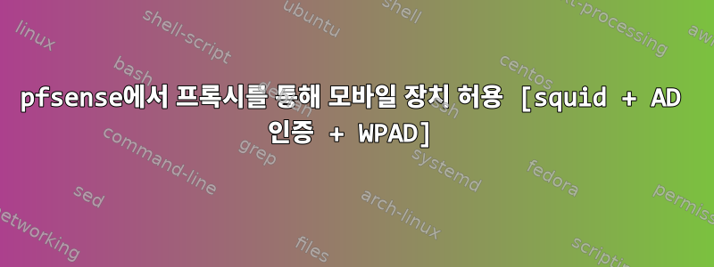 pfsense에서 프록시를 통해 모바일 장치 허용 [squid + AD 인증 + WPAD]