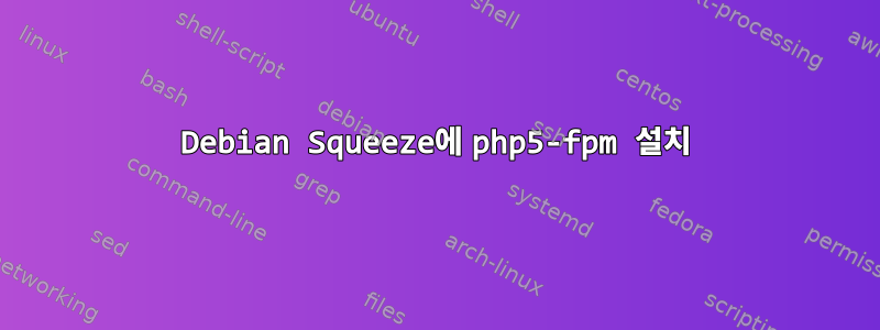 Debian Squeeze에 php5-fpm 설치