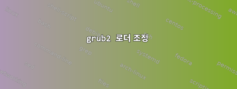 grub2 로더 조정