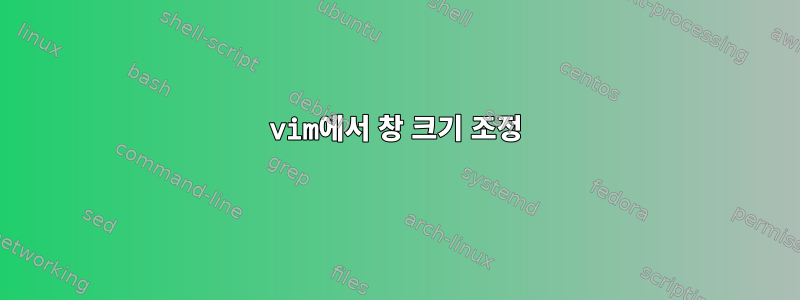 vim에서 창 크기 조정