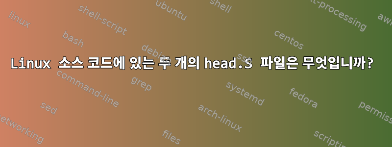 Linux 소스 코드에 있는 두 개의 head.S 파일은 무엇입니까?