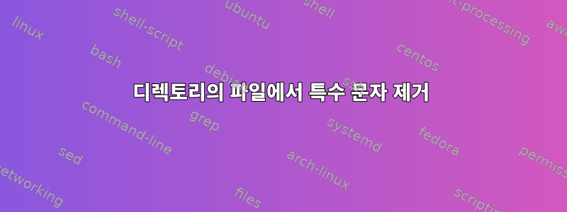 디렉토리의 파일에서 특수 문자 제거