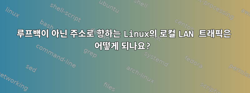 루프백이 아닌 주소로 향하는 Linux의 로컬 LAN 트래픽은 어떻게 되나요?