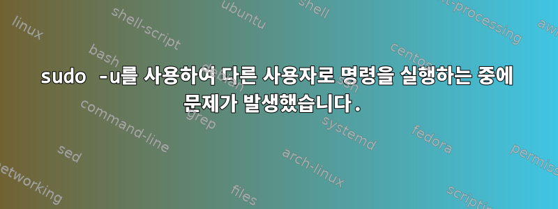 sudo -u를 사용하여 다른 사용자로 명령을 실행하는 중에 문제가 발생했습니다.