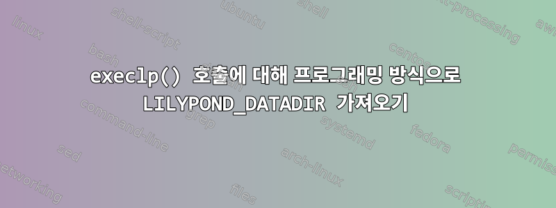 execlp() 호출에 대해 프로그래밍 방식으로 LILYPOND_DATADIR 가져오기