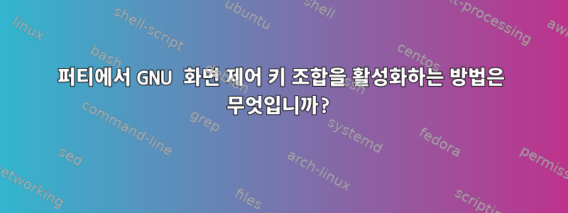 퍼티에서 GNU 화면 제어 키 조합을 활성화하는 방법은 무엇입니까?