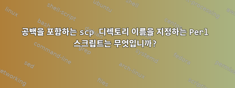 공백을 포함하는 scp 디렉토리 이름을 지정하는 Perl 스크립트는 무엇입니까?