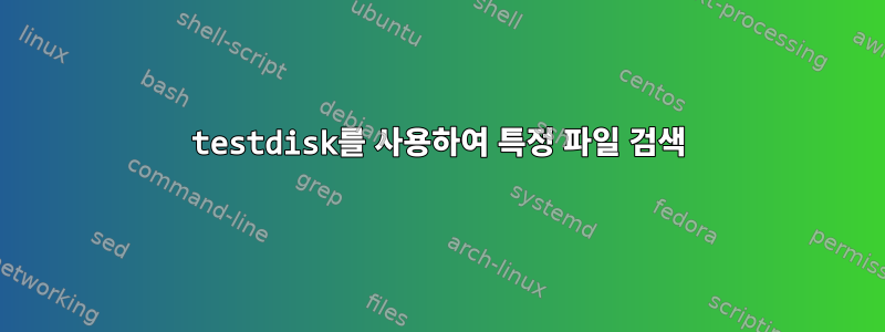 testdisk를 사용하여 특정 파일 검색